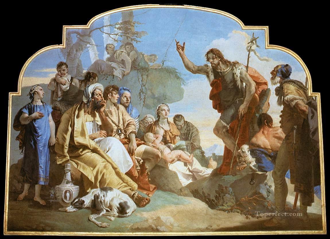 Juan Bautista Predicando a Giovanni Battista Tiepolo Pintura al óleo